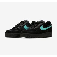 Tiffany & Co. x Nike Air Force 1 Low DZ1382-001 - Premium Black Suede Sneakers with Signature Tiffany Blue Swoosh