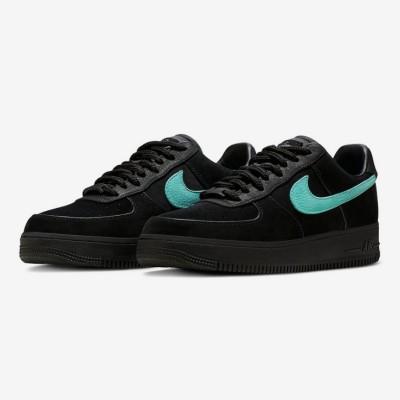 Tiffany & Co. x Nike Air Force 1 Low DZ1382-001 - Premium Black Suede Sneakers with Signature Tiffany Blue Swoosh