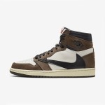 Travis Scott x Air Jordan 1 High OG NRG CD4487-100 逆スウッシュ ブラウン限定版スニーカー