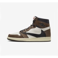 Travis Scott x Air Jordan 1 High OG NRG CD4487-100 Collaboration | Reverse Swoosh | Brown Limited Edition