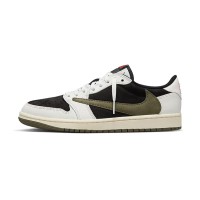 Exclusive Travis Scott x Air Jordan 1 Low OG WMNS 'Olive' - Limited Edition DZ4137-106