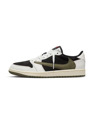 Exclusive Travis Scott x Air Jordan 1 Low OG WMNS 'Olive' - Limited Edition DZ4137-106