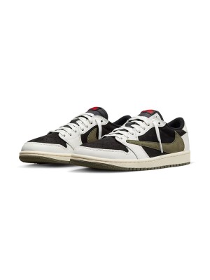 Exclusive Travis Scott x Air Jordan 1 Low OG WMNS 'Olive' - Limited Edition DZ4137-106