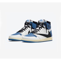 Travis Scott x Fragment Design x Air Jordan 1 High OG Collab DH3227-105 Blue White Black Classic Colorway