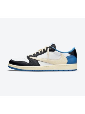 Exclusive Travis Scott x Fragment x Air Jordan 1 Low OG DM7866-140 - Triple Collaboration Limited Edition
