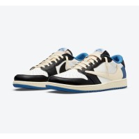 Exclusive Travis Scott x Fragment x Air Jordan 1 Low OG DM7866-140 - Triple Collaboration Limited Edition