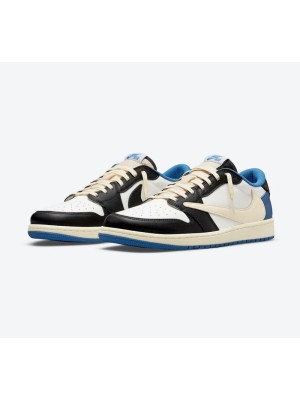 Exclusive Travis Scott x Fragment x Air Jordan 1 Low OG DM7866-140 - Triple Collaboration Limited Edition