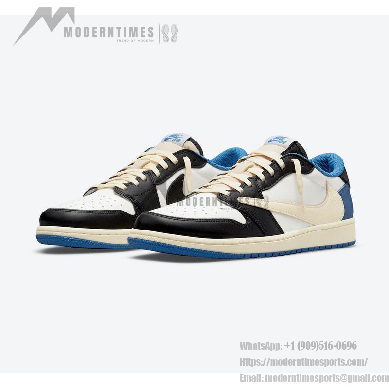 Exclusive Travis Scott x Fragment x Air Jordan 1 Low OG DM7866-140 - Triple Collaboration Limited Edition