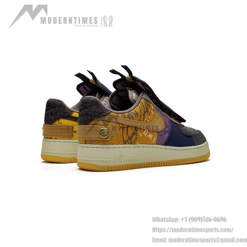 Travis Scott x Nike Air Force 1 Low 'Cactus Jack' CN2405-900 - Patchwork Collaboration Sneakers with Zippered Overlays