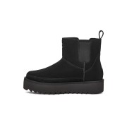 UGG チェルシー プラットフォーム ミニ ブラック 1158051: 大胆なプラットフォームソールを備えたスタイリッシュなスエードブーツ