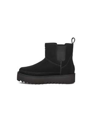 UGG Chelsea Platform Mini Schwarz 1158051: Elegante Wildlederstiefel mit Auffälliger Plateau-Sohle