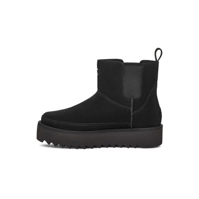 UGG Chelsea Platform Mini Black 1158051: Sleek Suede Boots with Bold Platform Sole