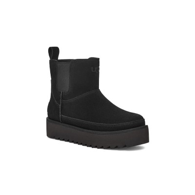 UGG Chelsea Platform Mini Black 1158051: Sleek Suede Boots with Bold Platform Sole