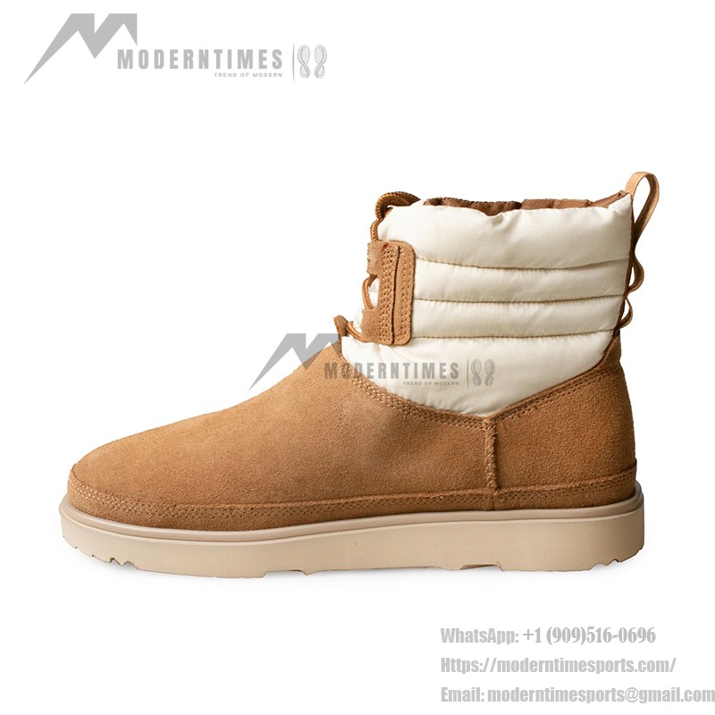 UGG Classic Mini Schnürstiefel Wetterfest Kastanienbraun/Weiß 1120849 - Wasserdichte Schaffellstiefel für kaltes Wetter