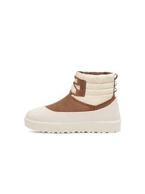 UGG Classic Mini Schnürstiefel Wetterfest Kastanienbraun/Weiß 1120849 - Wasserdichte Schaffellstiefel für jedes Wetter