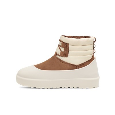 UGG Classic Mini Schnürstiefel Wetterfest Kastanienbraun/Weiß 1120849 - Wasserdichte Schaffellstiefel für jedes Wetter