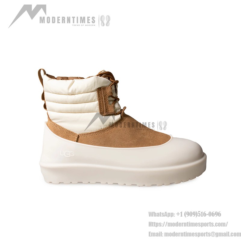 UGG Classic Mini Schnürstiefel Wetterfest Kastanienbraun/Weiß 1120849 - Wasserdichte Schaffellstiefel für kaltes Wetter