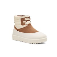 UGG Classic Mini Schnürstiefel Wetterfest Kastanienbraun/Weiß 1120849 - Wasserdichte Schaffellstiefel für jedes Wetter