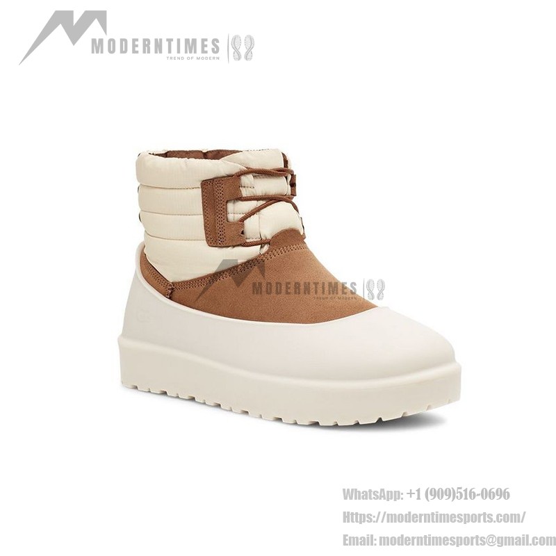 UGG Classic Mini Schnürstiefel Wetterfest Kastanienbraun/Weiß 1120849 - Wasserdichte Schaffellstiefel für kaltes Wetter