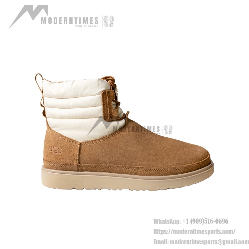 UGG Classic Mini Schnürstiefel Wetterfest Kastanienbraun/Weiß 1120849 - Wasserdichte Schaffellstiefel für kaltes Wetter