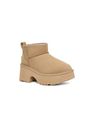 UGG Classic Ultra Mini New Heights 1158311 - Trendy Sheepskin Boots with Elevated Platform Sole