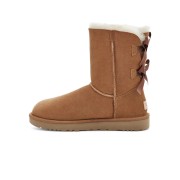 UGG Damen Bailey Bow II Stiefel Kastanienbraun 1016225 - Stilvolle Wildlederstiefel mit Lammfellfutter und Schleifendetail