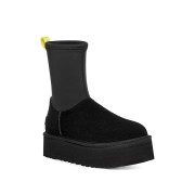 UGG レディース クラシック ディッパー ブラック 1144031：ジッパー付き防水仕様のモダンプラットフォームブーツ