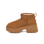 UGG Women's Classic Ultra Mini New Heights Chestnut 1158311 Boots - High Platform Sheepskin Comfort