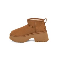 UGG Women's Classic Ultra Mini New Heights Chestnut 1158311 - Fashionable Sheepskin Boots with High Platform Sole