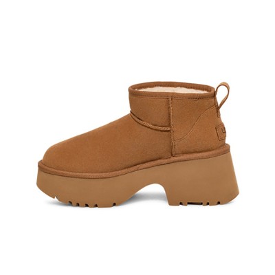 UGG Women's Classic Ultra Mini New Heights Chestnut 1158311 - Fashionable Sheepskin Boots with High Platform Sole