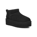 UGG Women's Classic Ultra Mini Platform Black with Sheepskin Lining and Suede Upper