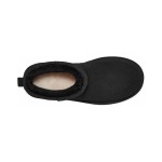 UGG Women's Classic Ultra Mini Platform Black with Sheepskin Lining and Suede Upper