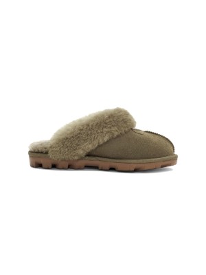 UGG Damen Coquette Hausschuhe Burnt Olive 1015125 - Bequeme Schaffellhausschuhe für drinnen und draußen