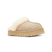 UGG Damen Disquette Wildleder Plüsch Plattform Hausschuhe 1122550 - Bequeme Schaffell Plattformhausschuhe für drinnen und draußen