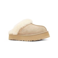 UGG Women's Disquette Suede Fur Platform Slippers 1122550 - Cozy Sheepskin Platform Slippers for Indoor and Outdoor Wear