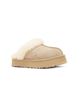 UGG Damen Disquette Wildleder Plüsch Plattform Hausschuhe 1122550 - Bequeme Schaffell Plattformhausschuhe für drinnen und draußen