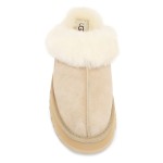 UGG Women's Disquette Suede Fur Platform Slippers 1122550 - Cozy Sheepskin Platform Slippers for Indoor and Outdoor Wear