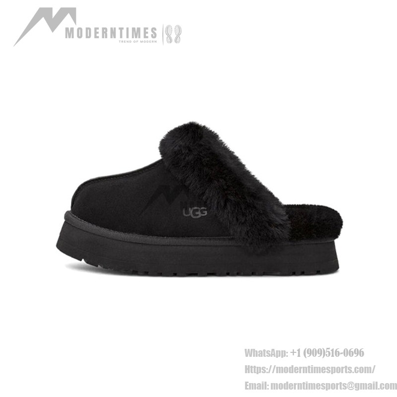 UGG Women's Disquette in Black with Sheepskin Lining and EVA Platform Sole