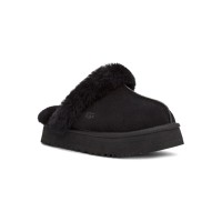 UGG Women's Disquette in Black: Stylish Sheepskin-Lined Platform Slippers for Ultimate Comfort 1122550