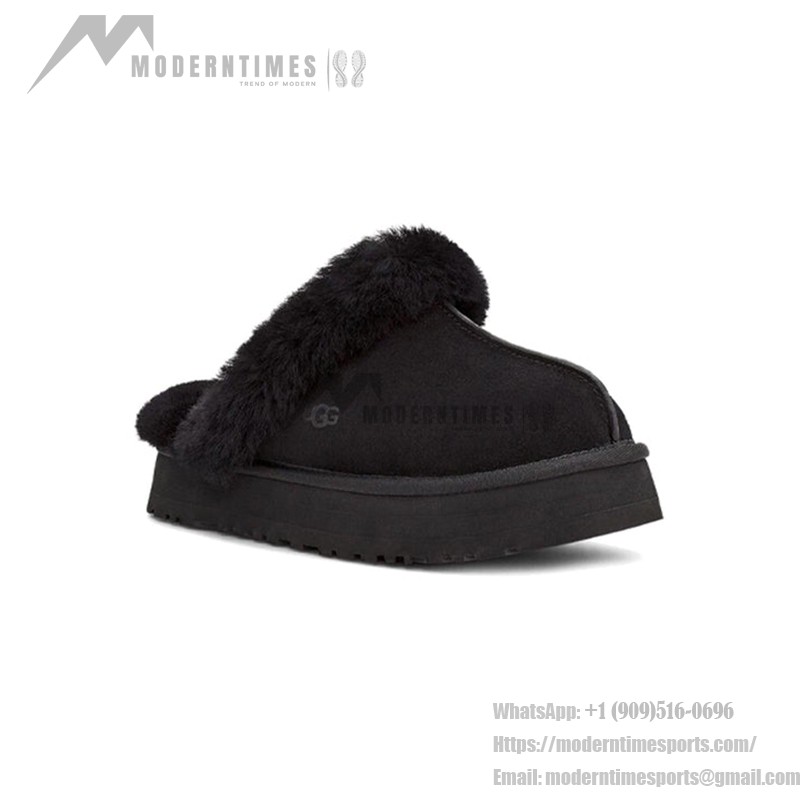 UGG Women's Disquette in Black with Sheepskin Lining and EVA Platform Sole