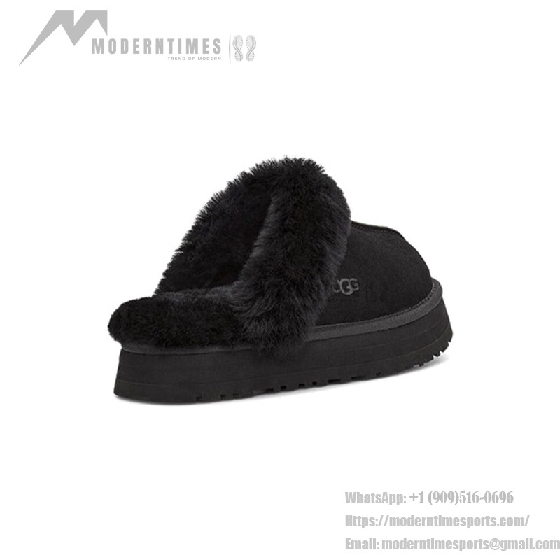 UGG Women's Disquette in Black with Sheepskin Lining and EVA Platform Sole