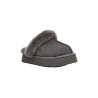 UGG Women's Disquette Slipper Charcoal 1122550 - Cozy Sheepskin Platform Slippers for Indoor and Outdoor Comfort