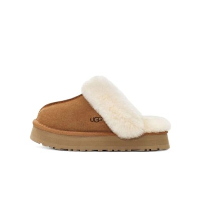 UGG Women's Disquette Slipper Chestnut 1122550 - Cozy Sheepskin Platform Slippers for Indoor and Outdoor Wear