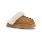 UGG Damen Disquette Hausschuh Kastanienbraun 1122550 - Bequeme Schaffell Plattformhausschuhe für drinnen und draußen