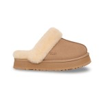 UGG Damen Disquette Hausschuh Sand 1122550 - Bequeme Schaffell Plattformhausschuhe für drinnen und draußen