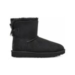 UGG ウィメンズ ミニ ベイリー ボウ II ブーツ ブラック 1016501 - リボン付きミニ冬用ブーツ