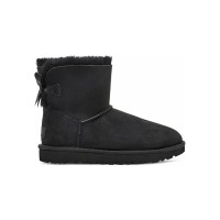 UGG ウィメンズ ミニ ベイリー ボウ II ブーツ ブラック 1016501 - スタイリッシュで快適なリボン付きミニ冬用ブーツ