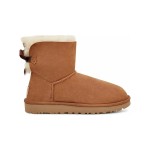 UGG Women's Mini Bailey Bow II Boot Chestnut 1016501 - Stylish Suede and Sheepskin Boot