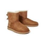 UGG Damen Mini Bailey Bow II Stiefel Kastanie 1016501 - Stilvoller Wildleder- und Lammfellstiefel