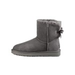 UGG Women's Mini Bailey Bow II Boot Grey 1016501 with Sheepskin Lining and Bow Detail